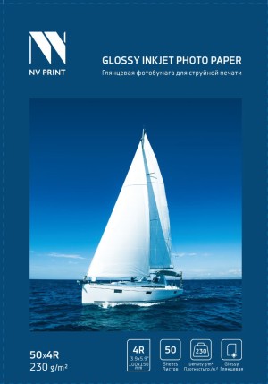 Глянцевая фотобумага для струйной печати 230 г/м2 4R(100mmx150mm) 50  листов