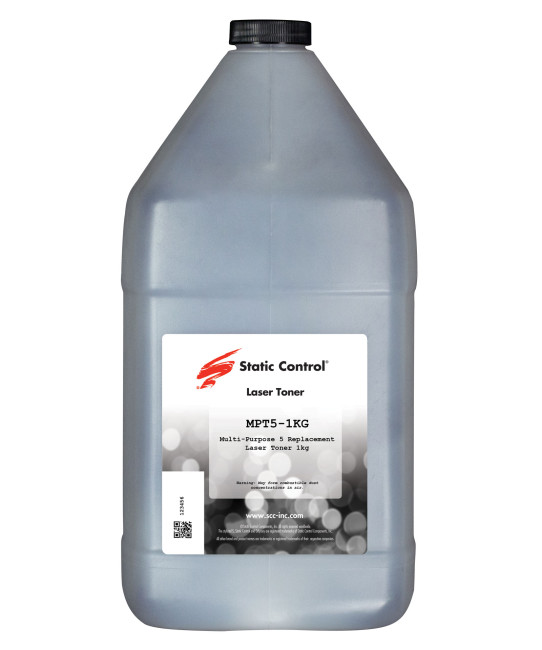 Тонер Static Control Универсальный для HP LJ 1200/4100/5000, MPT5, Bk, 1 кг, флакон