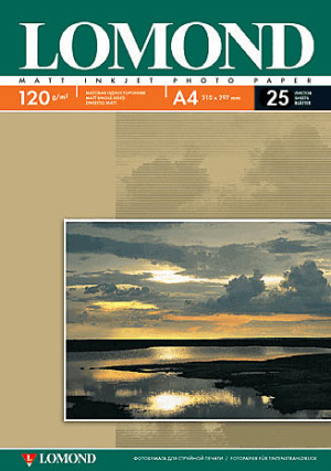 Фотобумага Lomond матовая односторонняя (0102030), A4, 120 г/м2, 25 л.