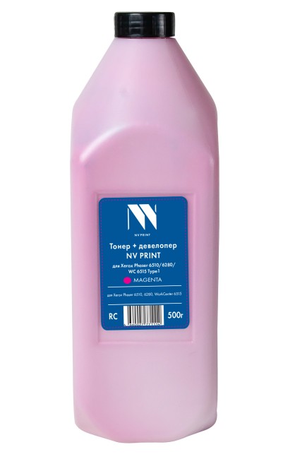 Тонер + девелопер NVP для Xerox Phaser 6510, 6280, WorkCenter 6515 Type1 (500г) Magenta совместимый