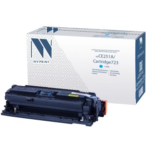 Картридж NVP совместимый NV-CE251A/NV-723 Cyan универсальные для HP/Canon Color LaserJet CP3525/ CP3525n/ CP3525dn/ CP3525x/ LBP 7750 i-Sensys 7750cd/ 7750Cdn (7000k)