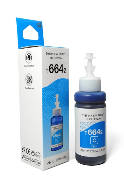 Чернила NVP T6642 (NV-C13T66424A) для аппаратов Epson (70 ml) Cyan (в коробке) совместимые