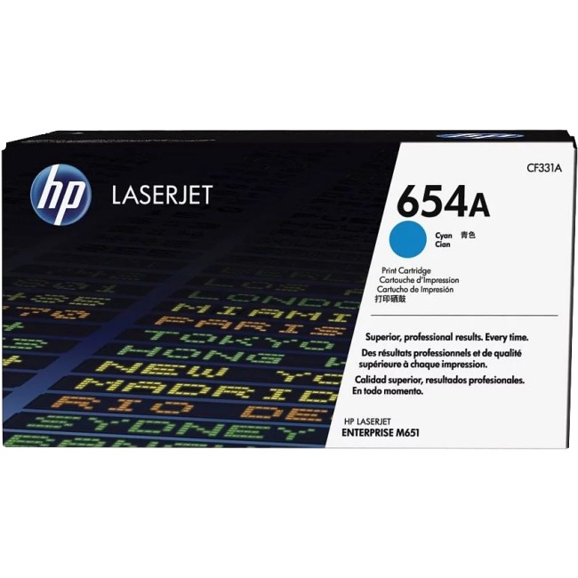 Тонер-картридж HP 654A Cyan LaserJet Toner Cartridge