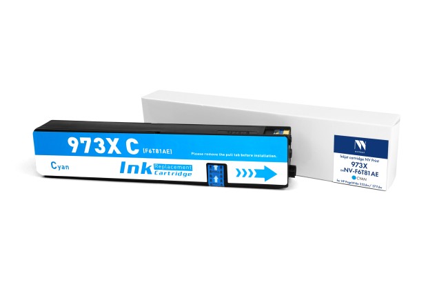 Струйный картридж NV Print 973X (NV-F6T81AE) Cyan для HP PageWide 352dw/377dw/Pro 452d/477/552/577/Managed P55250dw/ P57750dw (7000 стр) совместимый