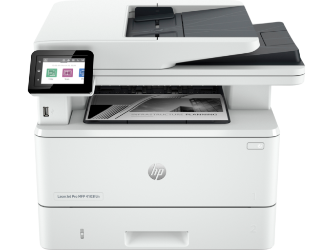 HP LaserJet Pro MFP 4103fdn (p/c/s/f , A4, 40 ppm, 512Mb, Duplex, 2 trays 100+250,ADF 50, USB 2.0/GigEth ,Cartridge 3050 pages in box)