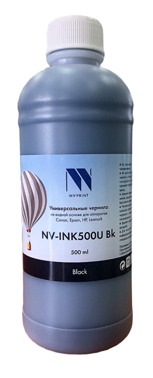 Чернила NVPRINT универсальные на водной основе NV-INK500UBk для аппаратов Сanon/Epson/НР/Lexmark (500 ml) Black совместимые