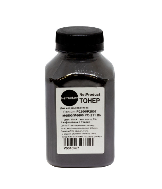 Tонер NetProduct для P2200/P2507/M6500/M6600 PC-211 Bk, 65 г, банка