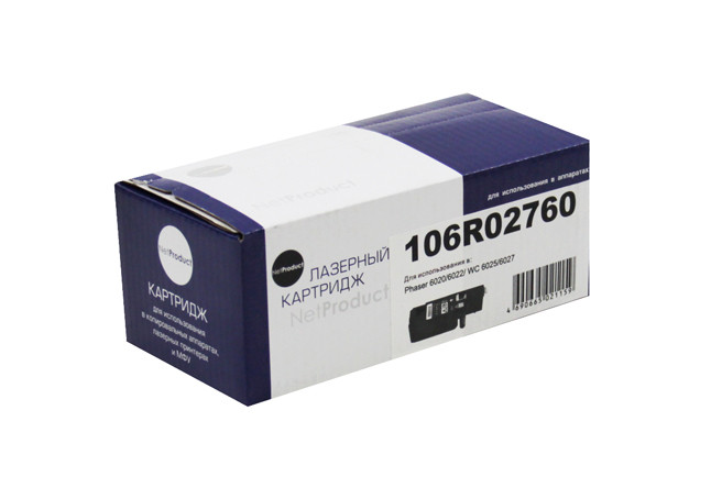Тонер-картридж NetProduct (N-106R02760) для Xerox Phaser 6020/6022/WC 6025/6027, C, 1K Тонер-картридж NetProduct (N-106R02760) для Xerox Phaser 6020/6022/WC 6025/6027, C, 1K