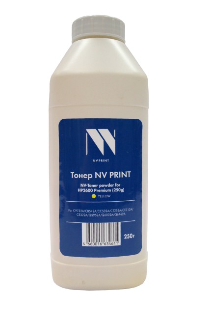 Тонер NVP для HP 2600 (250 г) Yellow для C9732A, CB542A, CC532A, CE252A, CE312A, CE322A, Q5952A, Q6002A, Q6462A (CLJ CP1215, 1210, 1510, 1515, 1518, 1525,CM1312,1415, 2020, 2025, 2320, 3520, 3525, 3530, 1012, 1020, 1025, M175, M275, CLJ 5500, CP4005, 4700