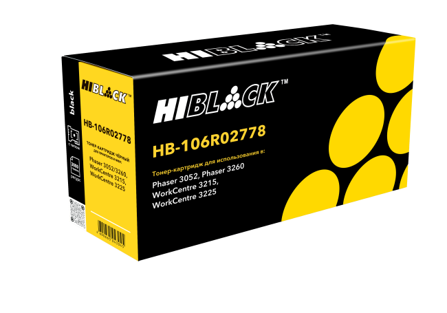 Тонер-картридж Hi-Black (HB-106R02778) для Xerox Phaser 3052/3260/WC 3215/3225, 3K (новая прошивка)