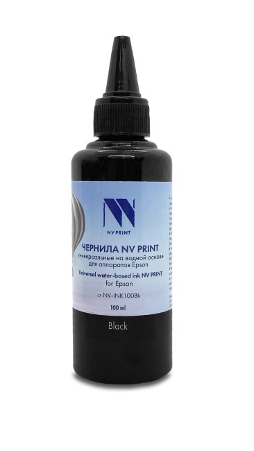 Чернила NV PRINT универсальные на водной основе NV-INK100Bk для аппаратов Epson (100 ml) Black совместимые
