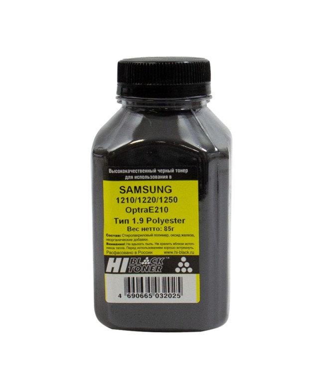 Тонер Hi-Black для Samsung ML-1210/1220/1250/OptraE210, Polyester, Тип 1.9, Bk, 85г, банка