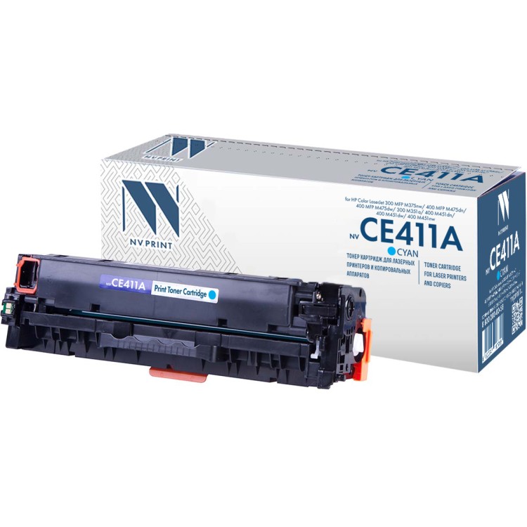 Картридж NVP совместимый NV-CE411A Cyan для HP Color LaserJet 300 MFP M375nw/ 400 MFP M475dn/ 400 MFP M475dw/ 300 M351a/ 400 M451dn/ 400 M451dw/ 400 M451nw (2600k)