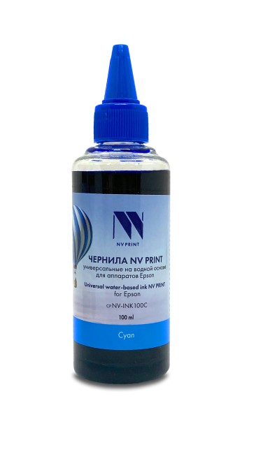 Чернила NV PRINT универсальные на водной основе NV-INK100C для аппаратов Epson (100 ml) Cyan совместимые