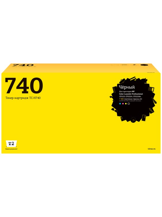 TC-H740 Картридж T2 для HP CLJ Professional CP5225/5225n/5225dn (7000 стр.) черный, с чипом, восст.