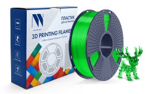 Филамент NVPRINT PLA+ Transparent Green для 3D печати диаметр 1.75мм  длина 330 метров  масса 1 кг