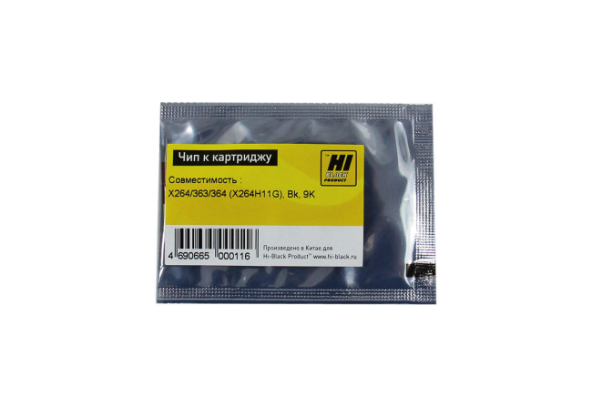 Чип Hi-Black к картриджу Lexmark X264/363/364 (X264H11G), Bk, 9K