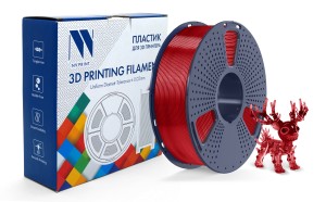 Филамент NVPRINT PLA+ Transparent Red для 3D печати диаметр 1.75мм  длина 330 метров  масса 1 кг