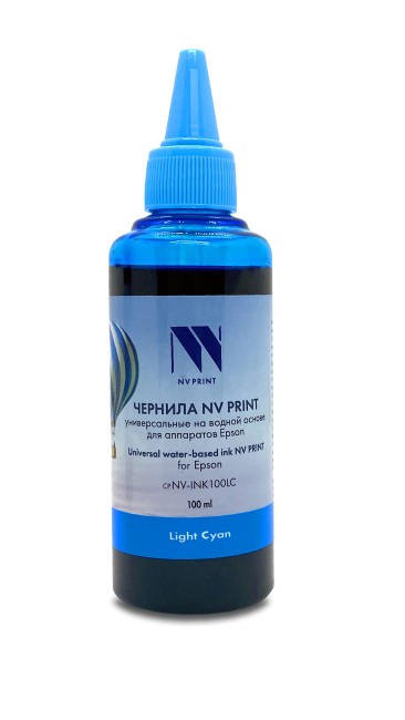 Чернила NV PRINT универсальные на водной основе NV-INK100LC для аппаратов Epson (100ml) Light Cyan совместимые