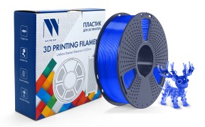 Филамент NVPRINT PLA+ Transparent Blue для 3D печати диаметр 1.75мм  длина 330 метров  масса 1 кг