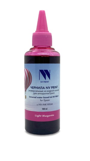 Чернила NV PRINT универсальные на водной основе NV-INK100LM для аппаратов Epson (100ml) Light Magenta совместимые