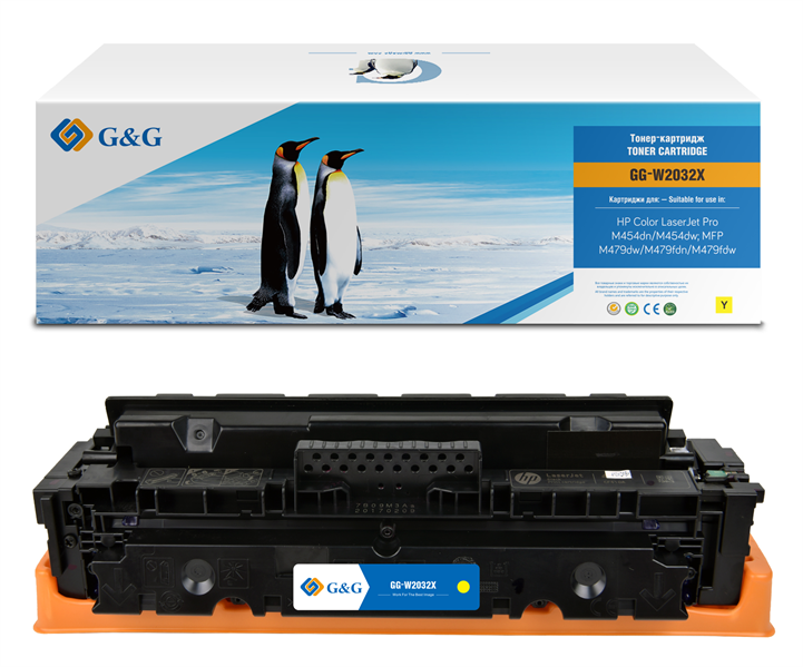 Картридж Cartridge G&G 415X для HP CLJ M454/M479, with chip (6 000стр.), желтый (замена W2032X)