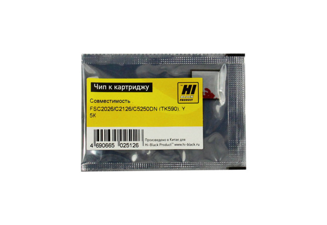 Чип Hi-Black к картриджу Kyocera FS-C2026/C2126MFP/C5250DN (TK-590), Y, 5К