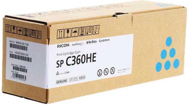 Принт-картридж голубой, тип SP C360HE (5K) Print Cartridge Cyan SP C360HE (5K)
