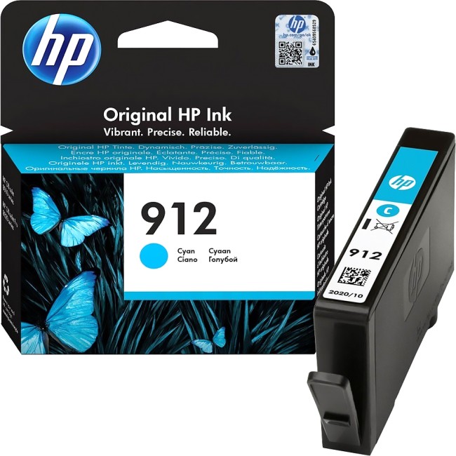 Картридж струйный 912 для HP OfficeJet 801x/802x, 315стр. (О) голубой 3YL77AE
