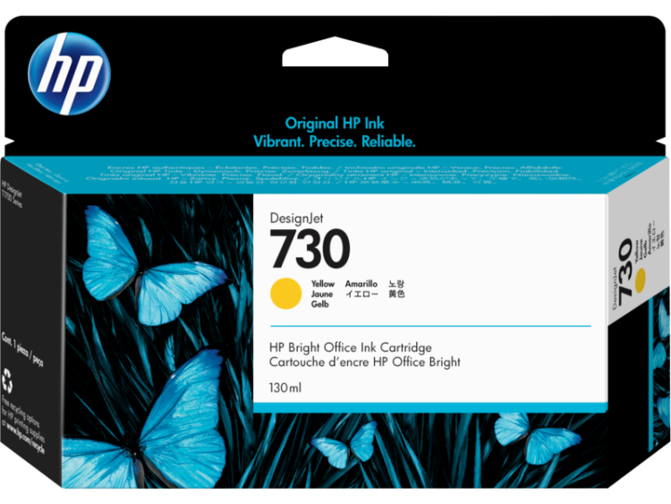 Картридж 730 для HP DJ T1700, 130мл (О) жёлтый P2V64A