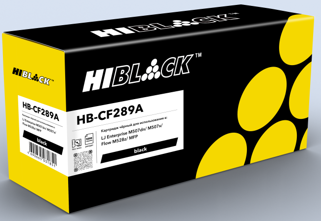 Картридж Hi-Black (HB-CF289A) для HP LaserJet Enterprise M507dn/M507x/Flow M528z/MFP, 5K (без чипа)
