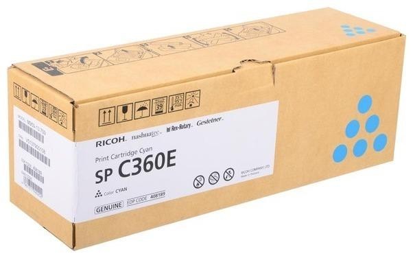 Принт-картридж голубой, тип SP C360E (1,5K) Print Cartridge Cyan SP C360E (1,5K)