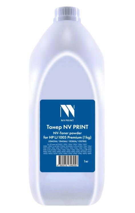 Тонер NVP для HP 1005 Premium (CB435A, CB436A,CE285A,CE278X) (1кг, ASC) для HP LaserJet P1002, 1003, 1004, 1005, 1006, 1007, 1008, 1009 ,LJ-M1120, P1505, M1522M, LJ Pro M1132, 1134, 1136, 1137, 1210, 1212, 1214, 1217; P1101, 1102, 1103, 1104, 1106, 1108, 