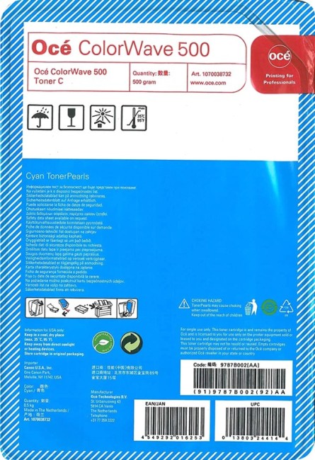 Тонер-картридж Oce ColorWave 500 Cyan, 500г