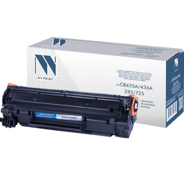 Картридж NVP совместимый NV-CB435A/CB436A/CE285A/NV-725 универсальные для HP/Canon LaserJet P1005/ P1006/ M1120/ M1120n/ M1522n/ M1522nf/ P1505/ P1505n/ M1132/ M1212nf/ M1217nfw/ P1102/ P1102w/ M1214nfh/ M1132s/ 6000 i-Sensys/ 6000B i-Sensys / 6020 i-Sens