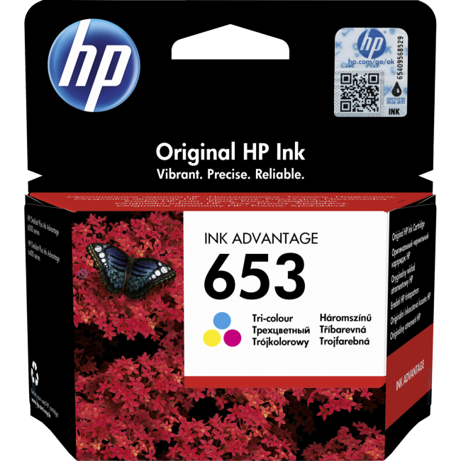 Картридж струйный 653 для HP DeskJet Plus Ink Advantage 6075/6475, 200стр. (O) многоцветный 3YM74AE