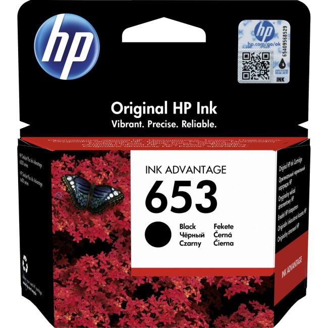 Картридж струйный 653 для HP DeskJet Plus Ink Advantage 6075/6475, 360стр. (O) чёрный 3YM75AE