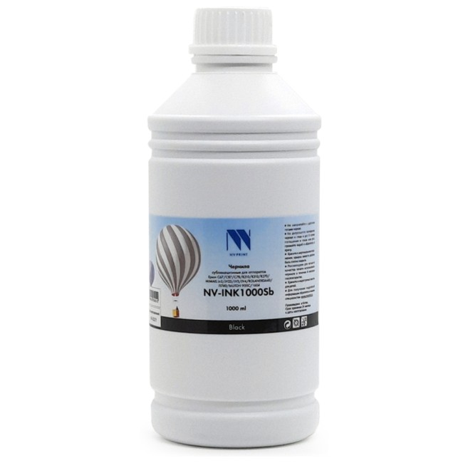 Чернила NV PRINT сублимационные NV-INK1000BkSb для аппаратов Epson, Mimaki, Mutoh, Roland (1000ml) Black