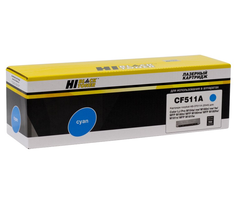 Картридж Hi-Black (HB-CF511A) для HP CLJ Pro M154a/M154nw/MFP M180n/MFP M181fw, C, 0,9K