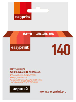 Картридж EasyPrint IH-335 №140 для HP Deskjet D4263/D5360/Officejet J5783/J6413, черный