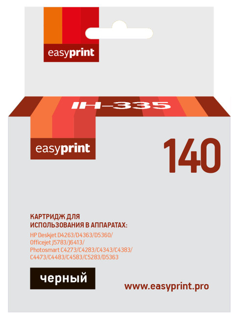 Картридж EasyPrint IH-335 №140 для HP Deskjet D4263/D5360/Officejet J5783/J6413, черный