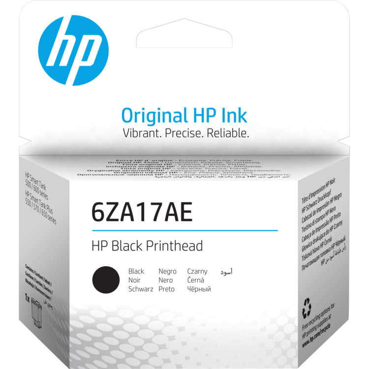 Печатающая головка HP для HP SmartTank 500/600 SmartTank Plus 550/570/650 (O) чёрная 6ZA17AE