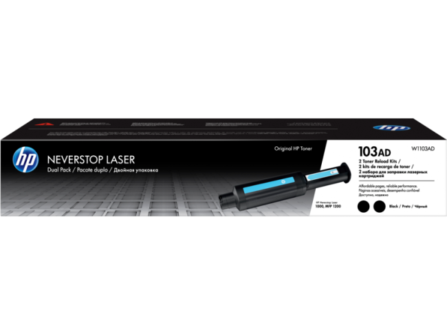 Заправочный комплект тонера 103AD HP Neverstop Laser 1000a/1000w/1200a/1200w, 2X2,5К W1103AD