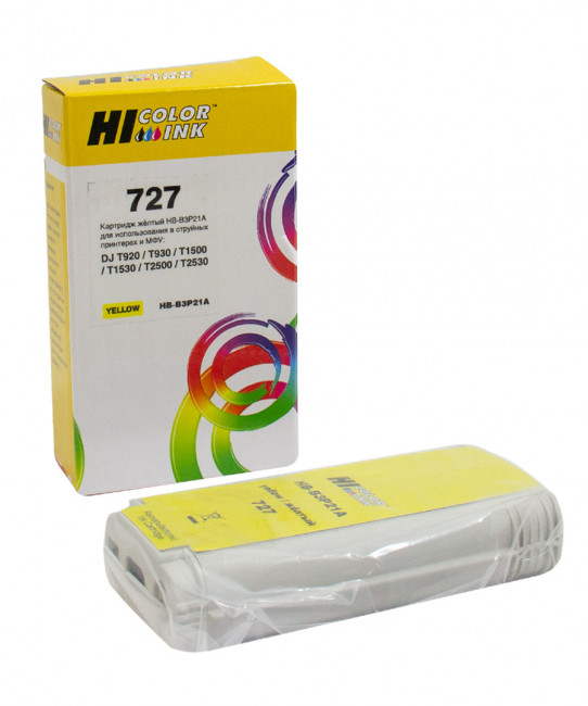 Картридж Hi-Black (B3P21A) для HP DJ T920/T1500, Yellow, №727, 130 мл HB-B3P21A