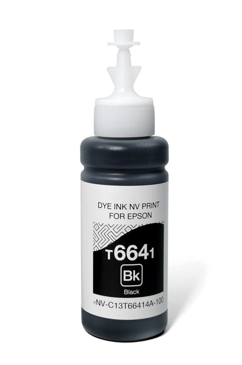 Чернила NV PRINT T6641 (C13T66414A) для Epson L100, L110, L120, L132, L200, L210, L222, L300, L312, L350, L355, L362, L366, L456, L550, L555, L566, L1300, L386, L486, L121, L3050, L3060, L3070, L364, L382,  L605, L655, L1455 (70 ml) Black совместимые