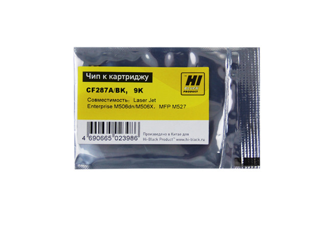 Чип Hi-Black к картриджу HP LJ Enterprise M506/M527/M501 (CF287A) OEM size, Bk, 9K