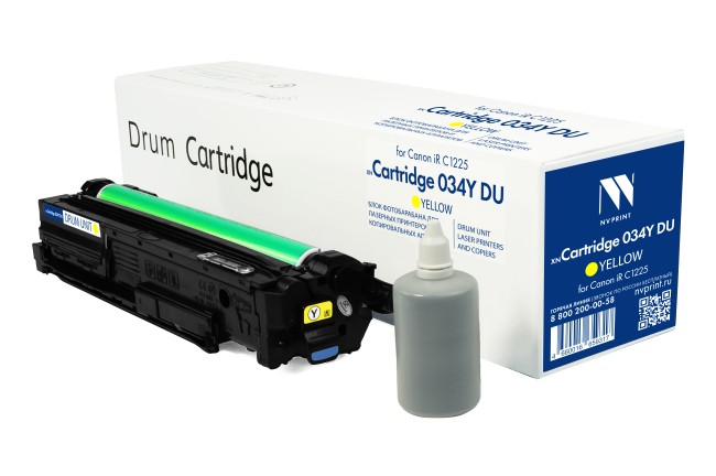 Блок фотобарабана NVP совместимый NV-034Y DU Yellow для Canon iR C1225 (34000k)