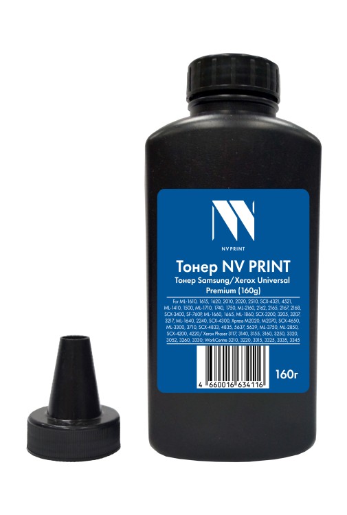 Тонер NVP для Samsung/Xerox Universal ML1710 Premium (160г) для ML-1610, 1615, 1620, 1625, 2010, 2015, 2020, 2510, 2570, 2571, SCX-4321, 4521, ML-1410, 1500, 1510, ML-1710, 1740, 1745, 1750, 1755, 1780, ML-2160, 2162, 2165, 2167, 2168, SCX-3400, 3405, 340